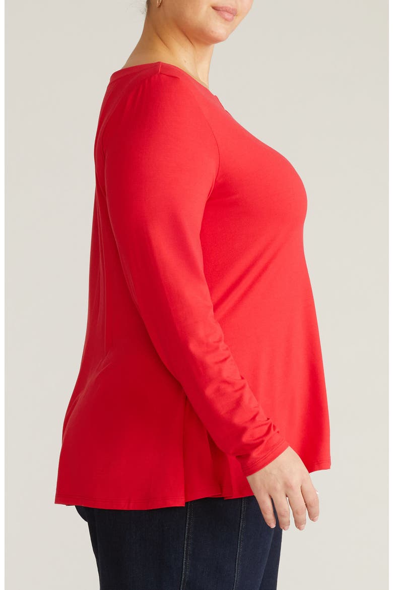 Cassandra Long Sleeve Jersey Top, Alternate, color, LIPSTICK RED