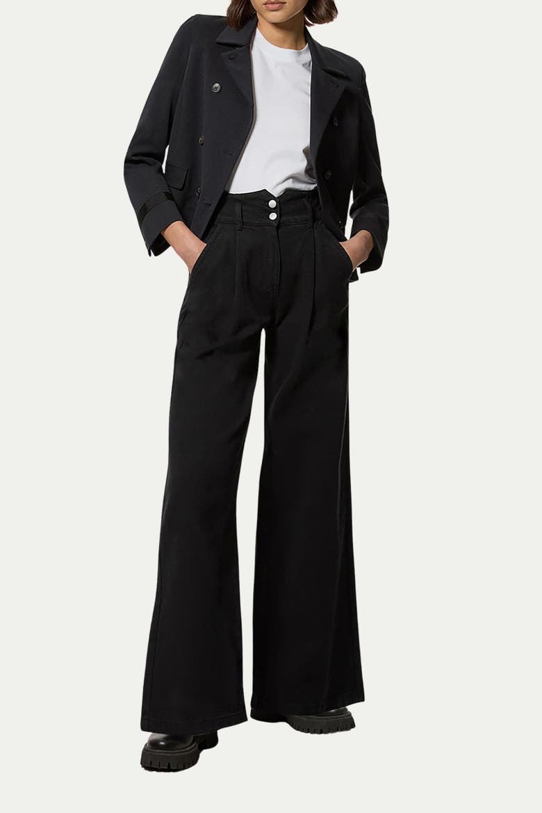 Wide Leg Denim Jeans, Alternate, color, Black