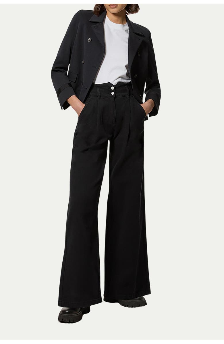 Karen Millen Wide Leg Denim Jeans, Alternate, color, Black