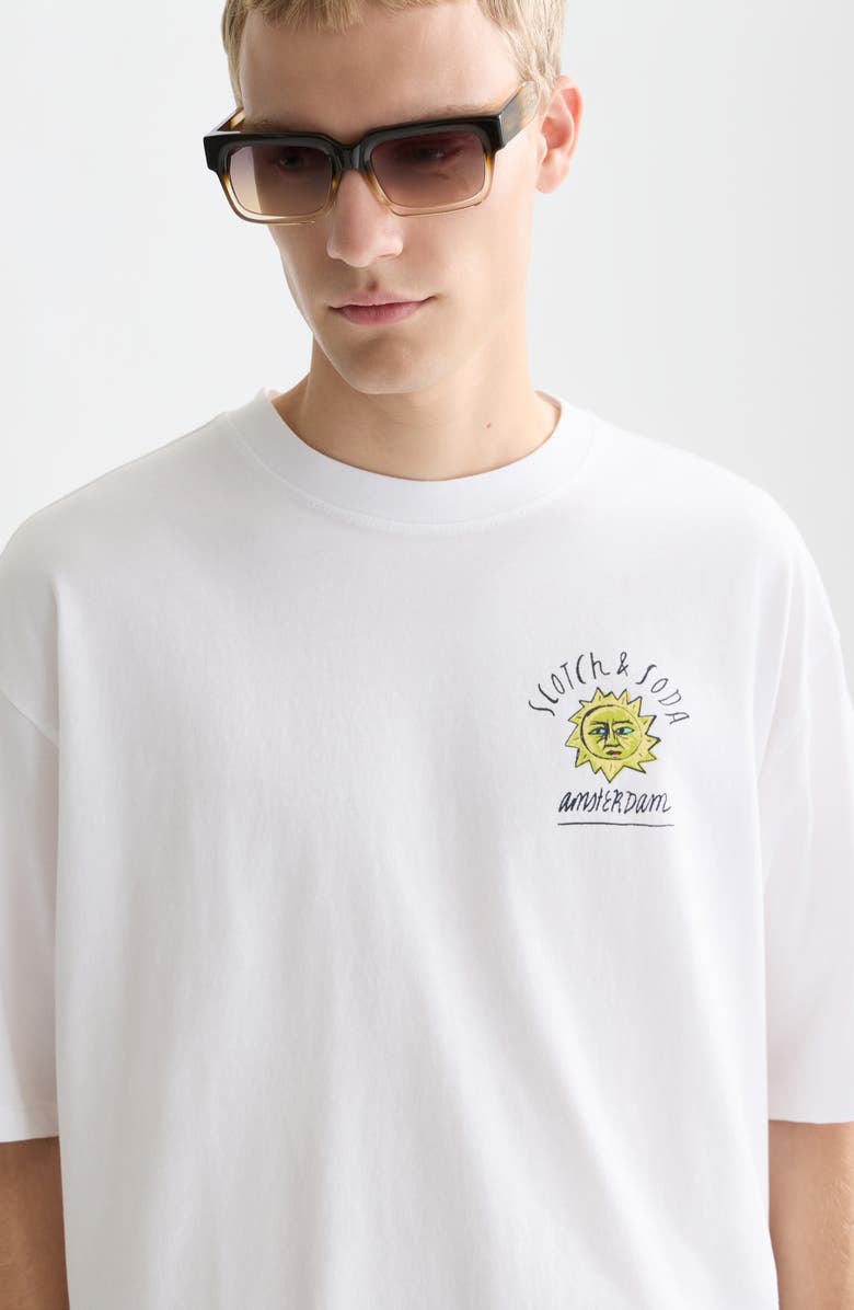 Scotch & Soda Loose Fit Cotton Graphic T-Shirt, Alternate, color, Bright White