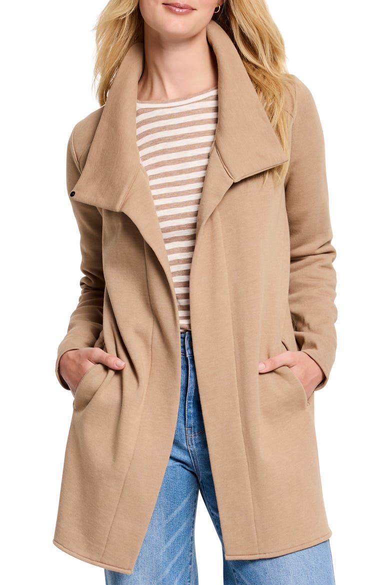 Around Town Open Front Knit Jacket, Main, color, MOCHACHINO