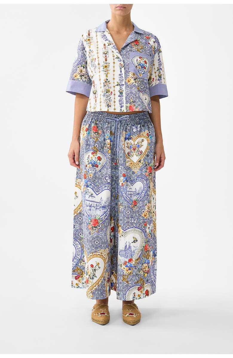 Camilla Cropped Camp Collar Blouse, Main, color, The Pottery Parlour