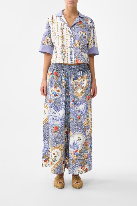 Cropped Camp Collar Blouse