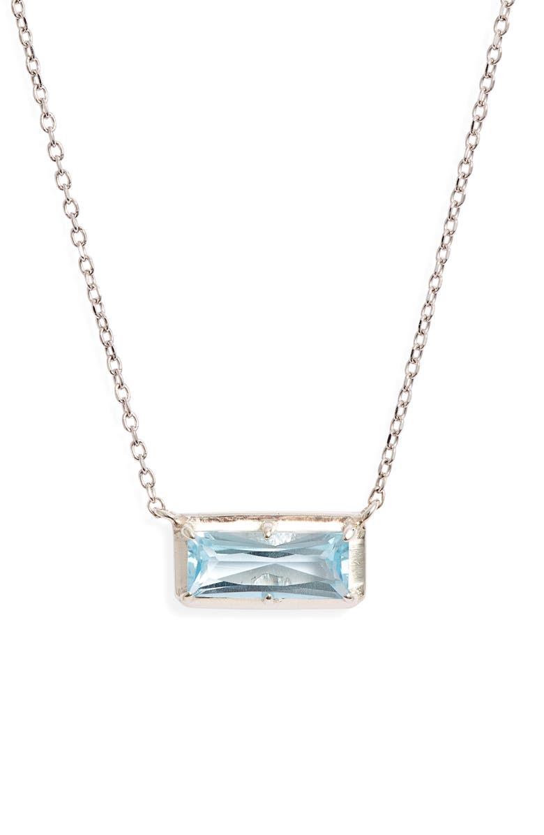 Anzie Dew Drop Blue Topaz Pendant Necklace, Main, color,