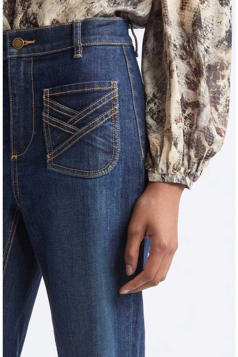 Heidi Wide Leg High Waist Jeans, Alternate, color, DARK RINSE