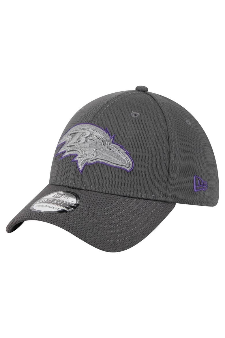 Men's New Era Graphite Baltimore Ravens  Main 39THIRTY Flex Hat, Alternate, color, Graphite