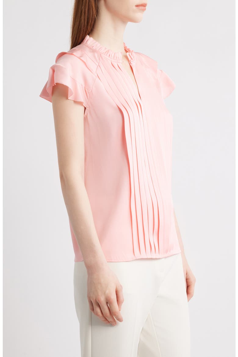 The Zion Stretch Silk Pleated Blouse, Alternate, color, PINK SKY