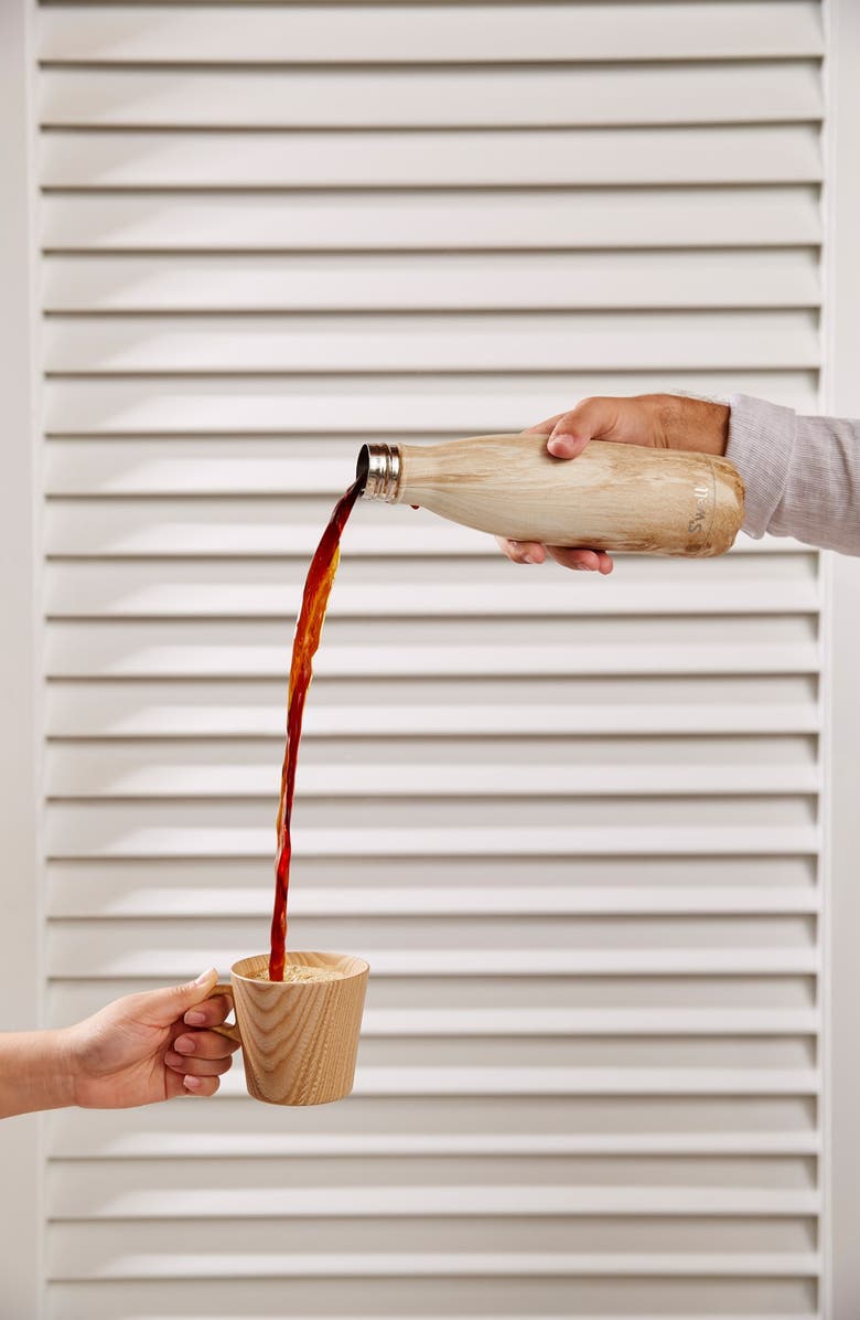 S'well 'Blonde Wood' Stainless Steel Water Bottle, Alternate, color,