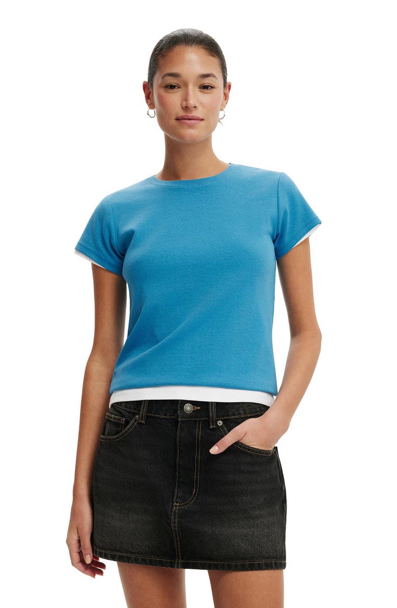 Cotton On Low Rise Denim Miniskirt, Alternate, color, Undone Black
