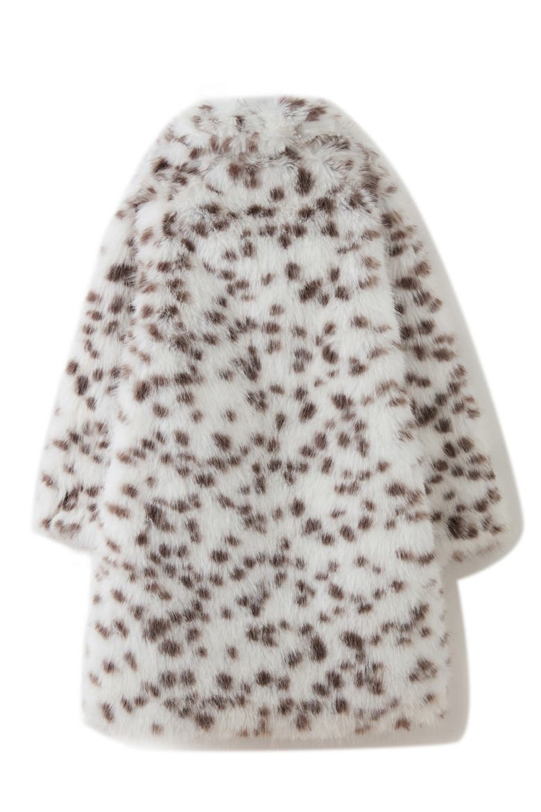 Kids' Sutton Dalmatian Print Faux Fur Coat, Alternate, color, WHITE/ BLACK