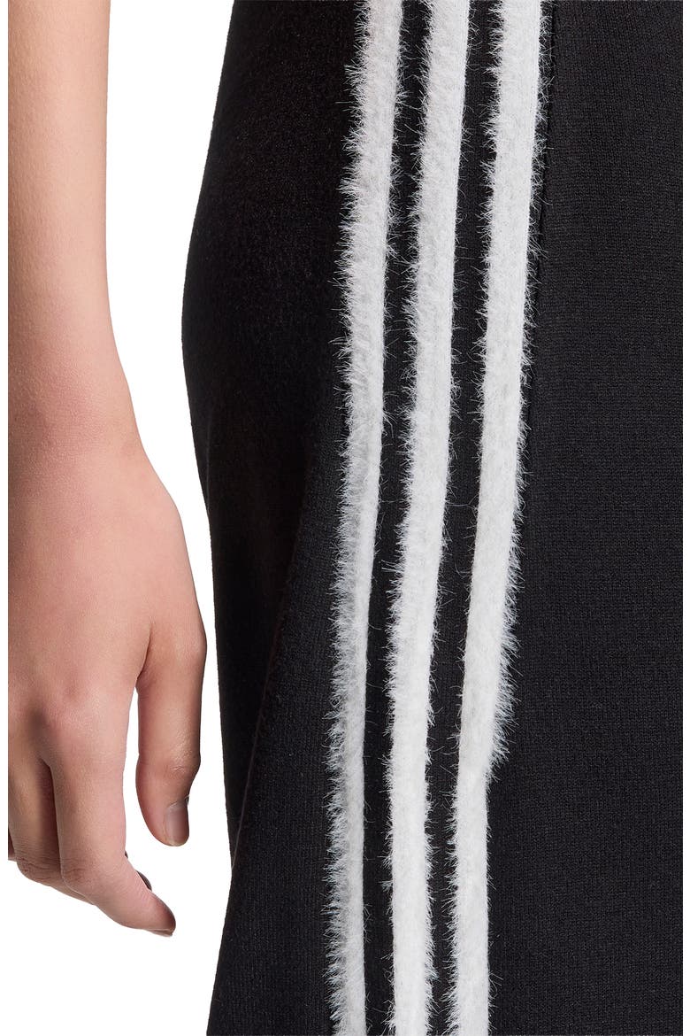 Three-Stripe Knit Midi Skirt, Alternate, color, BLACK/ WHITE