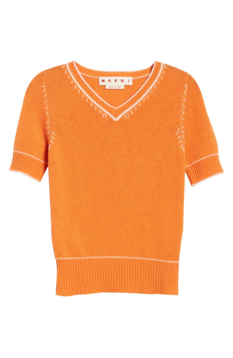 Marni Contrast Detail Cashmere Sweater, Alternate, color,