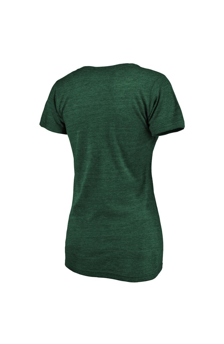 FANATICS Women's Fanatics Branded Heathered Green Oakland Athletics Core Weathered Tri-Blend V-Neck T-Shirt, Alternate, color, 