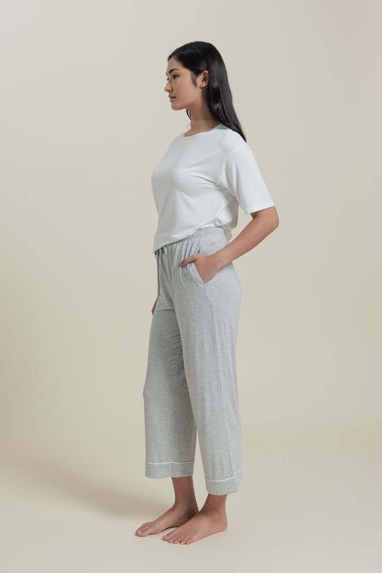 Natural Pajama Cropped Pants, Alternate, color, Light Grey