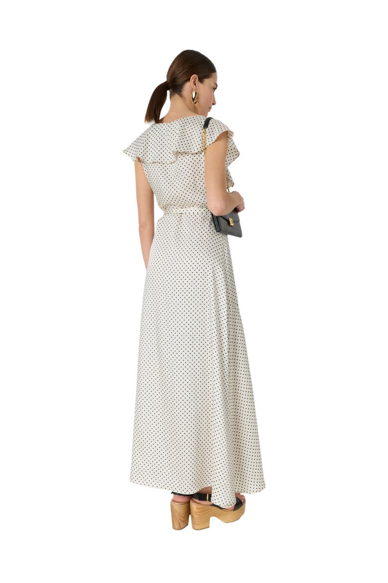 Ruffled V-Neck Maxi Dress, Alternate, color, Ecru