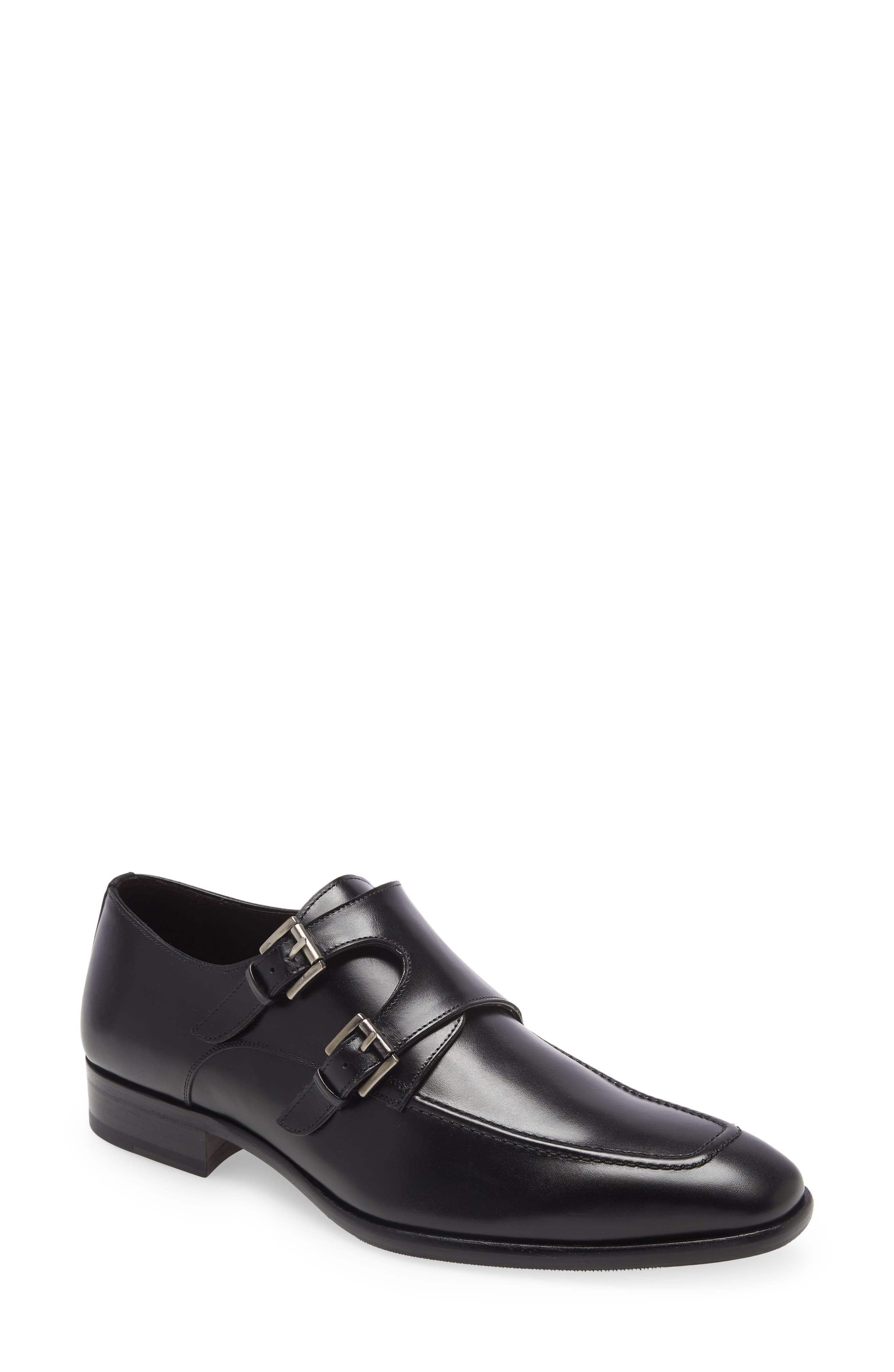 Mezlan Leather Double Monk Strap Shoe, Main, color, 
