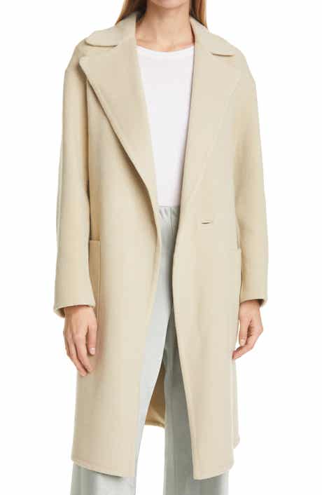Vince Patch Pocket Belted Wool Blend Coat