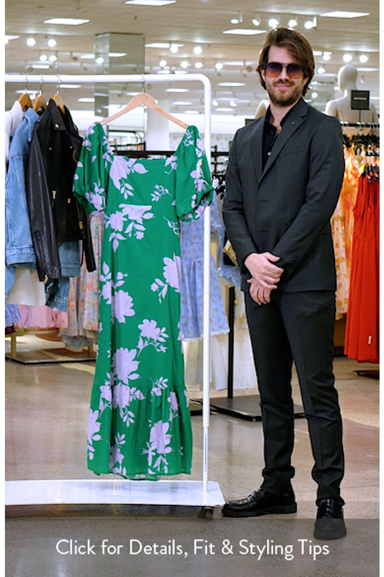 Zama Floral Xena Puff Sleeve Midi Dress video