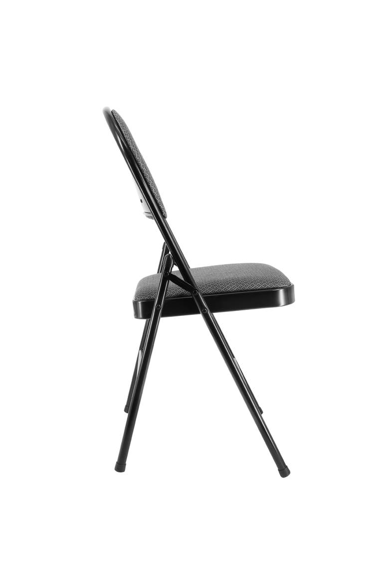 4 Piece Metal Folding Chair with Padded Seats and Top Handle, Alternate, color, Black