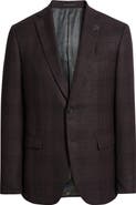 John Varvatos Star USA Bleeker Purple Shadow Check Slub Wool Blend Sport Coat