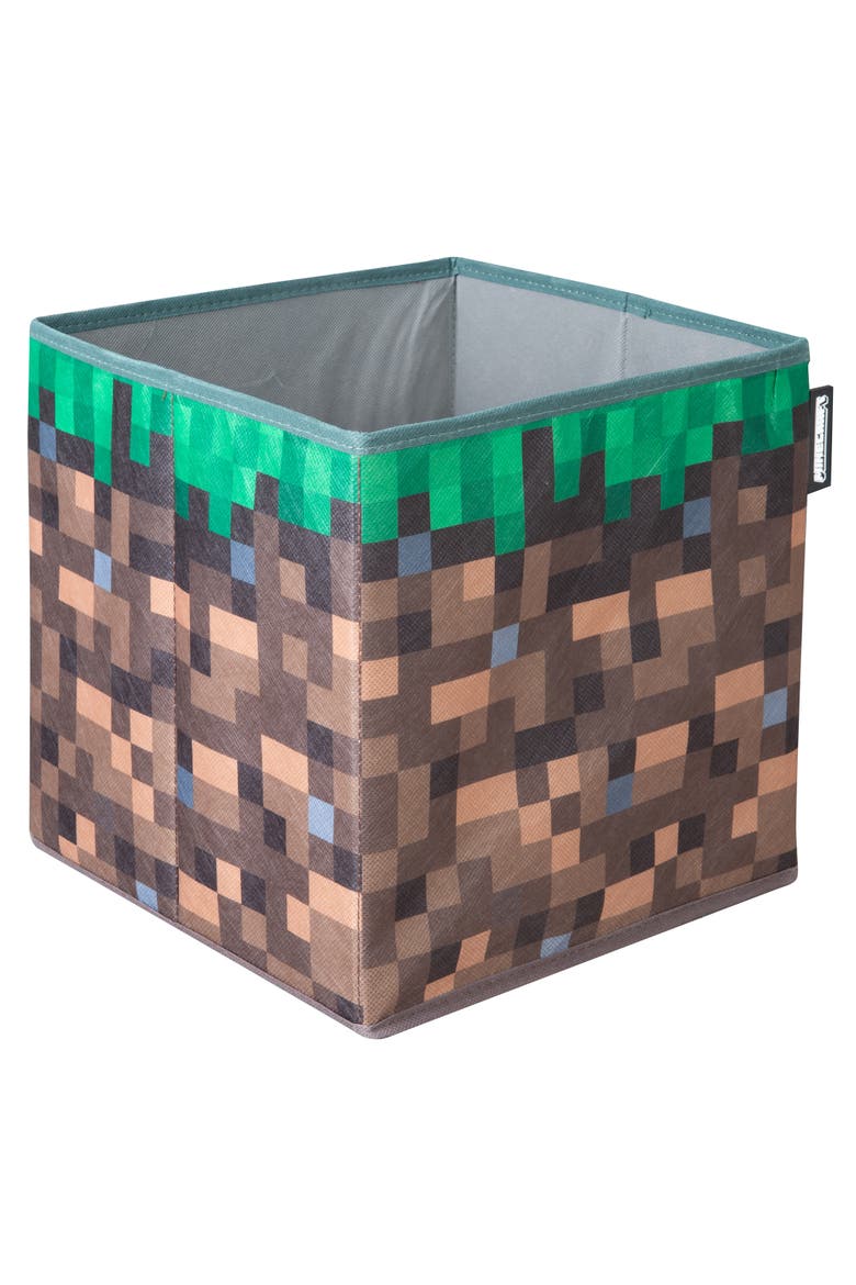 Small Ottoman Pixel Grass Block Collapsible Storage Footrest Box, Alternate, color, Multicolored