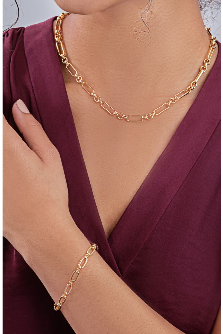 Large Oval Link Chain Necklace, Alternate, color, GOLD