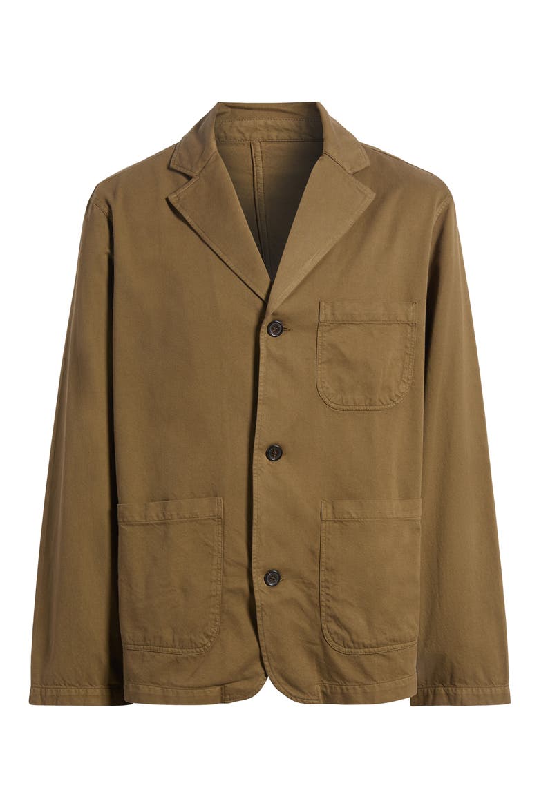 Cotton Twill Blazer, Main, color, BROWN