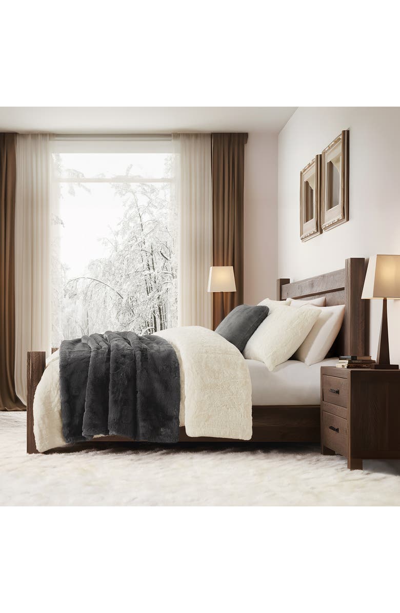 UGG<sup>®</sup> Euphoria Throw Blanket, Alternate, color, Charcoal/Charcoal