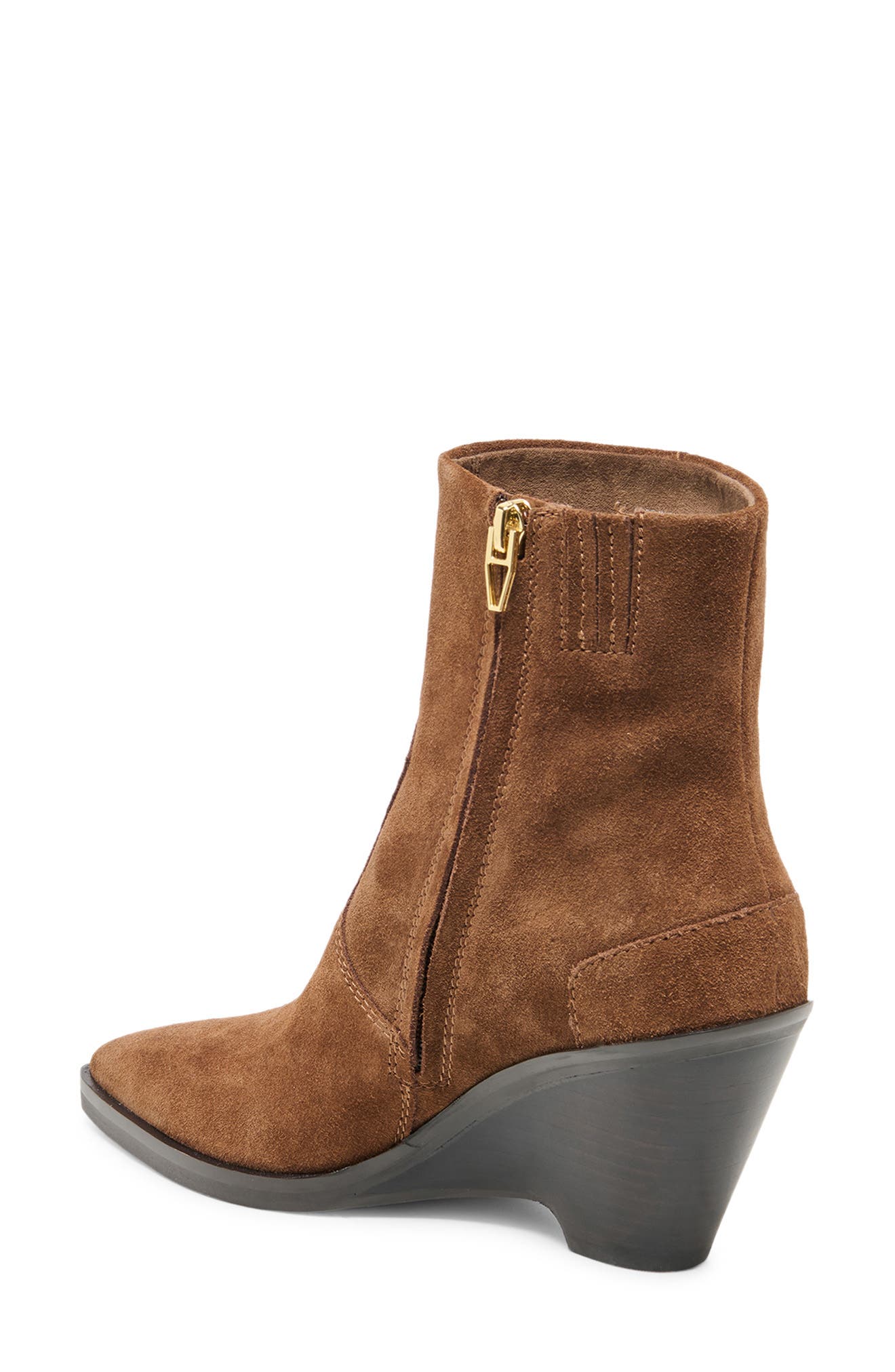 Ashtin Leather Wedge Bootie, Alternate, color, COCOA SUEDE