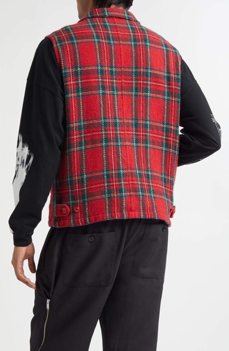 Undercover Plaid Wool Vest, Alternate, color, Red Check