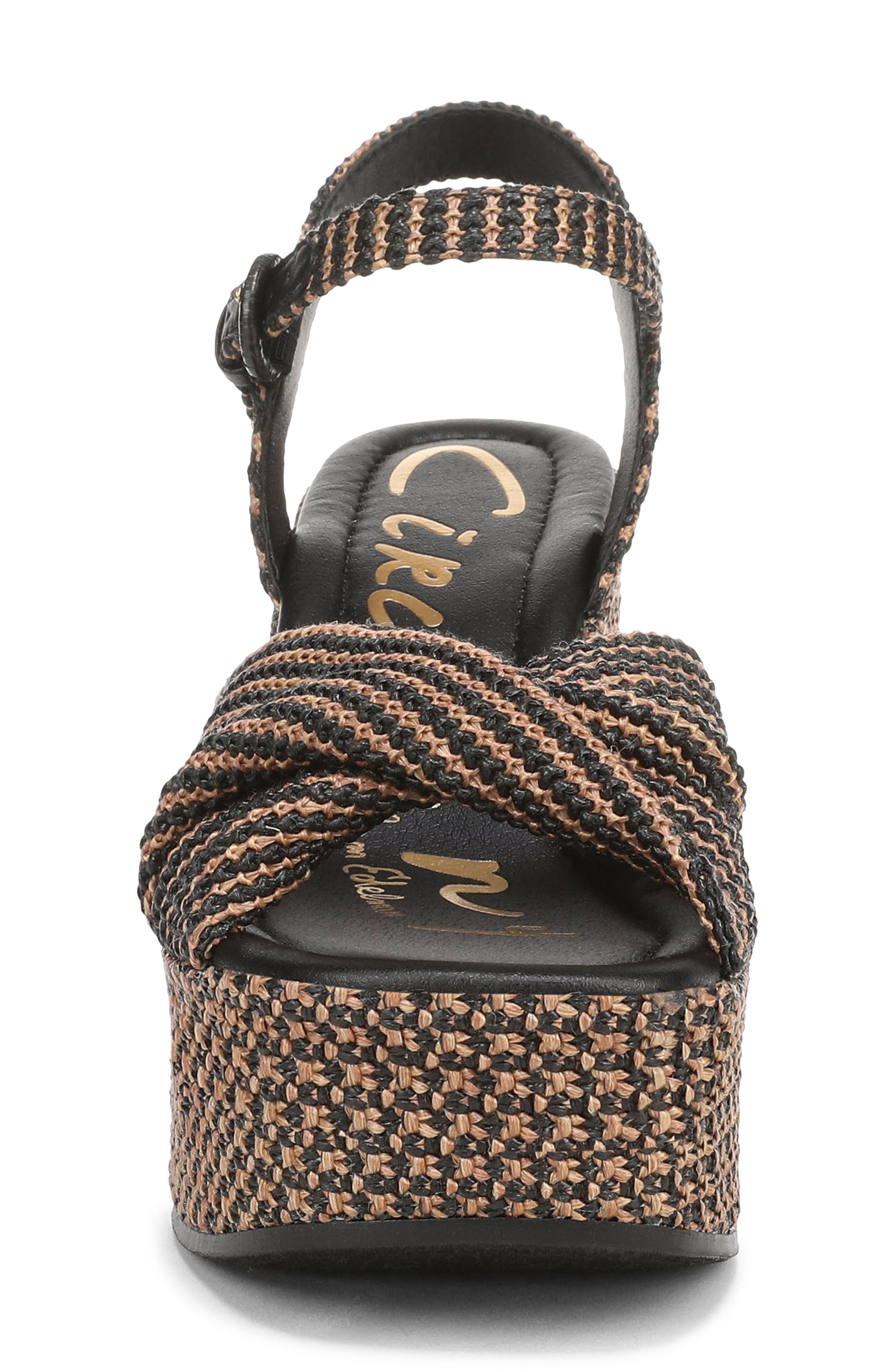 Circus NY by Sam Edelman Joanne Ankle Strap Platform Wedge Sandal, Alternate, color, Black/ Rich Cognac