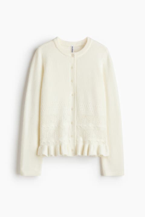 Pointelle-knit Cardigan