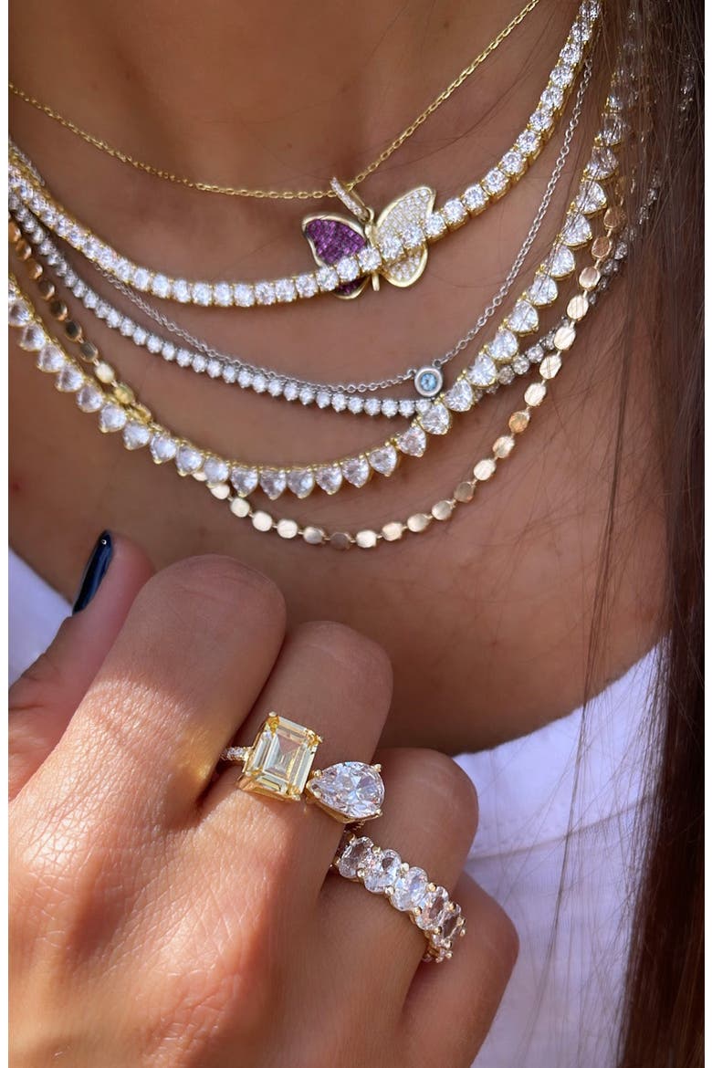 Classic Cubic Zirconia Tennis Necklace, Alternate, color, GOLD