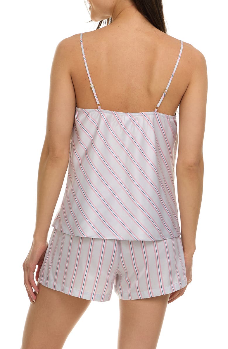Flora Nikrooz Pippa Stripe Satin Short Pajamas, Alternate, color, Smokey Pearl