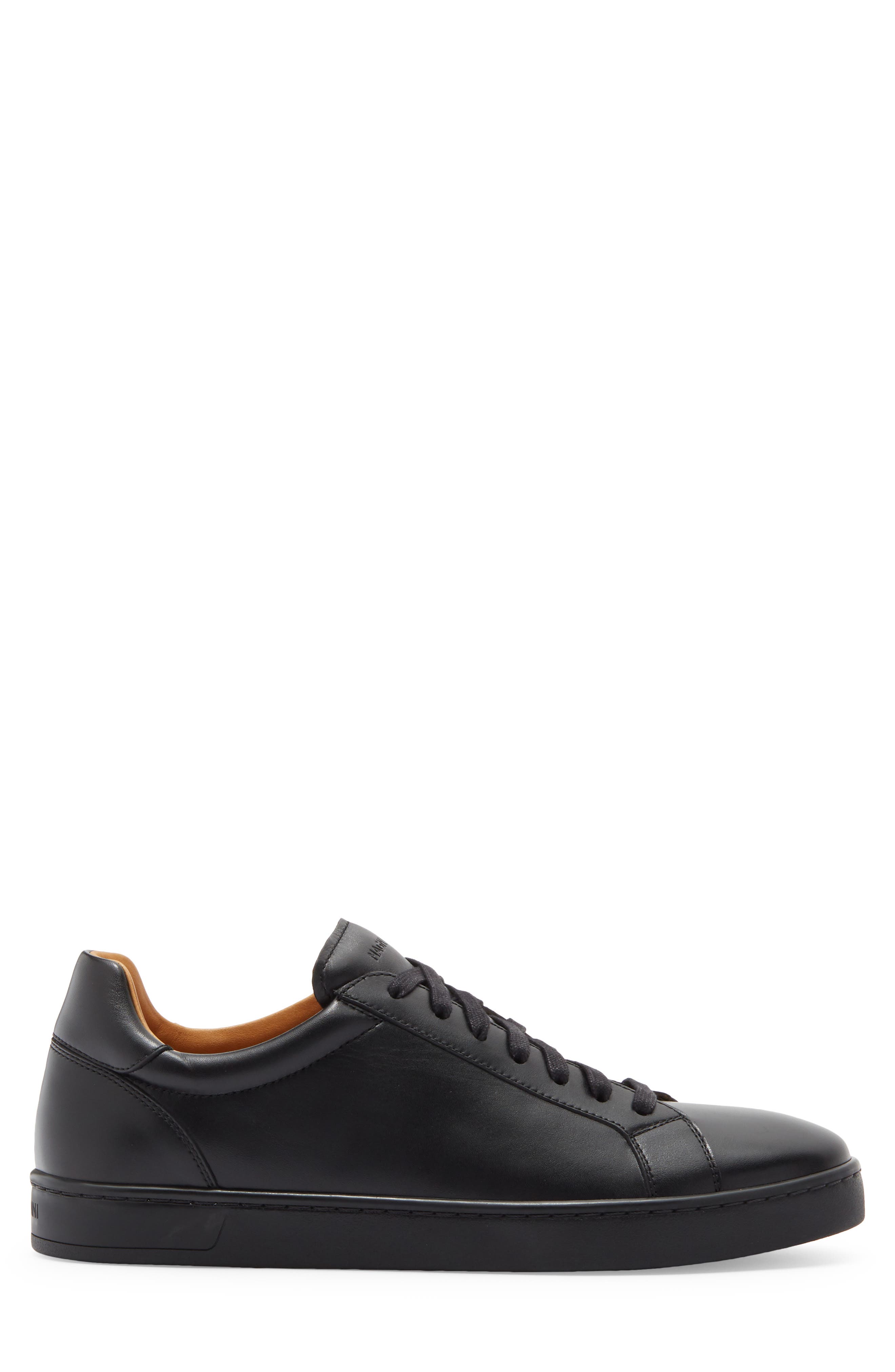 Magnanni Elonso Leather Sneaker, Alternate, color, Black