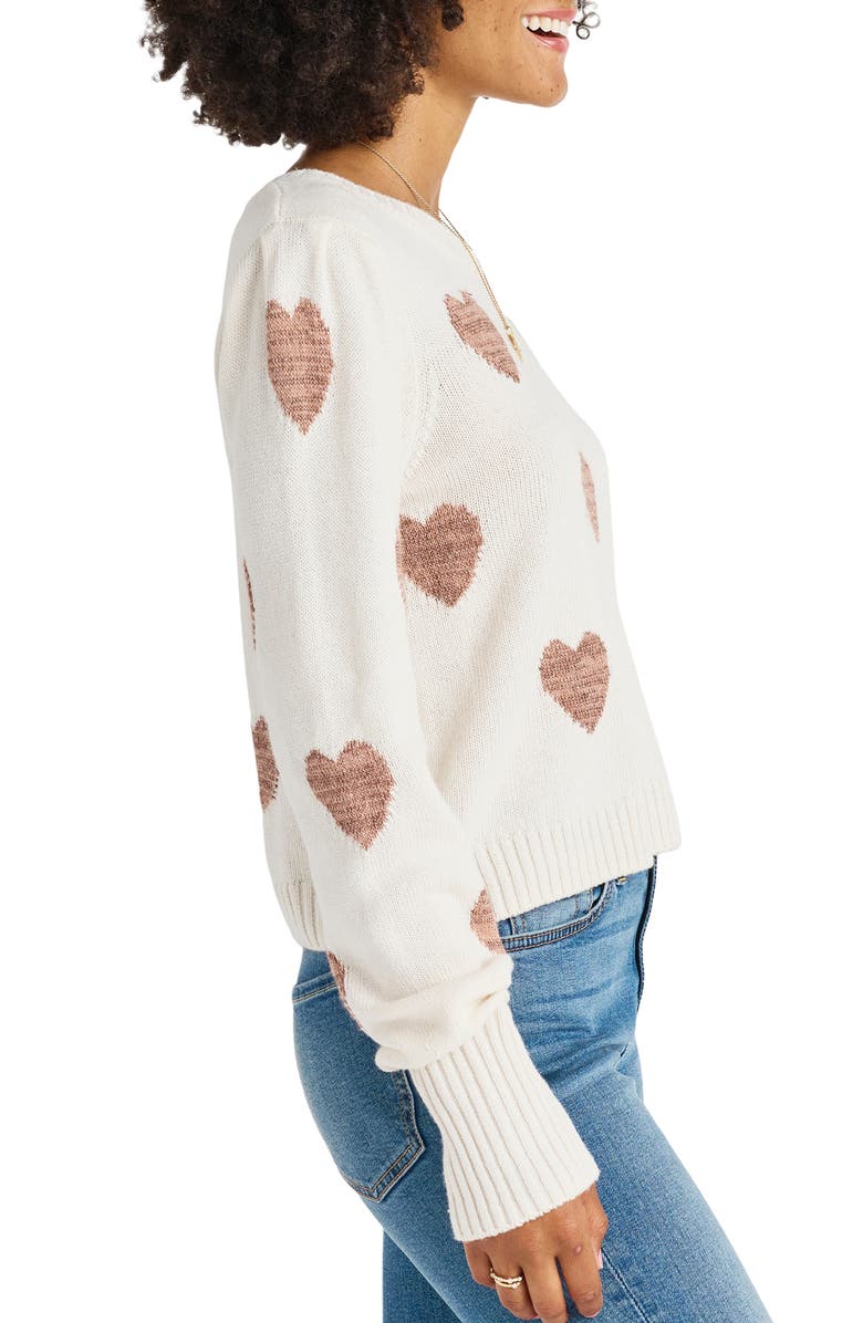 Splendid Annabelle Metallic Heart Sweater, Alternate, color,