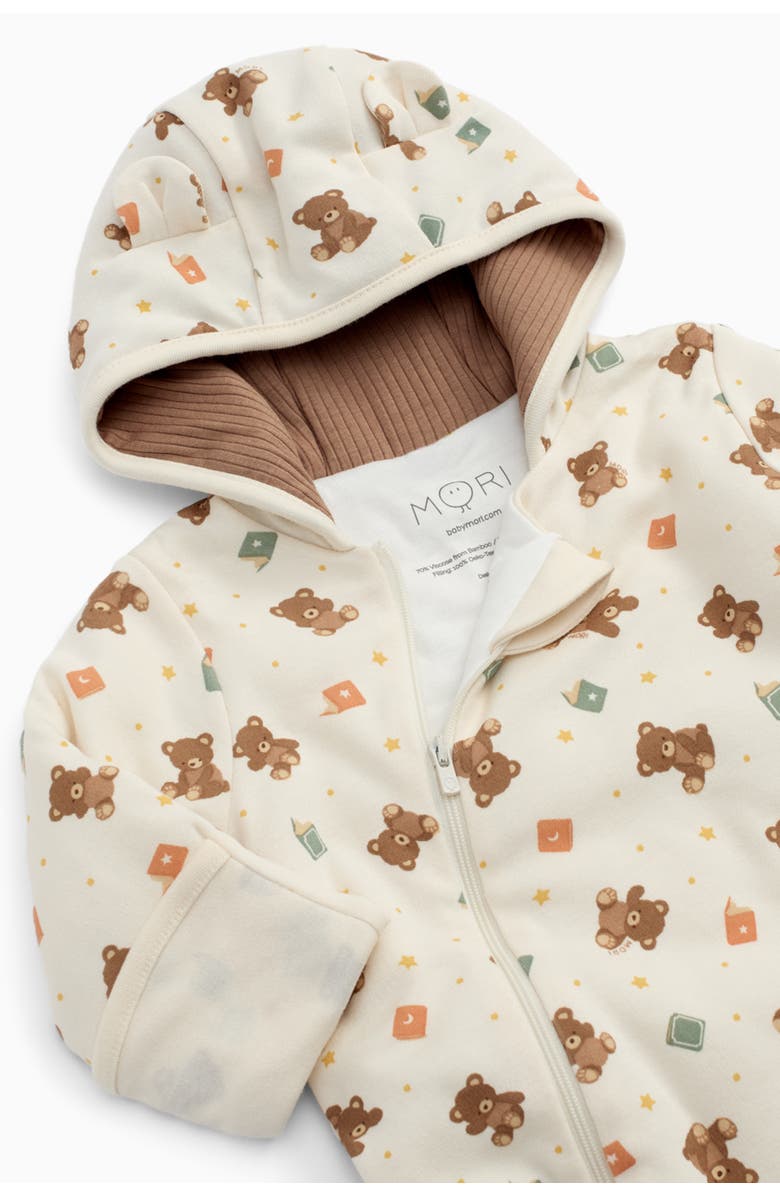 MORI Teddy Bear Pramsuit, Alternate, color, Teddy Bear Print