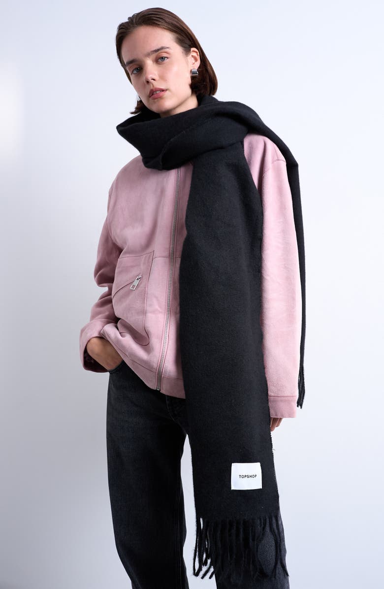 Topshop Fringe Blanket Scarf, Main, color,