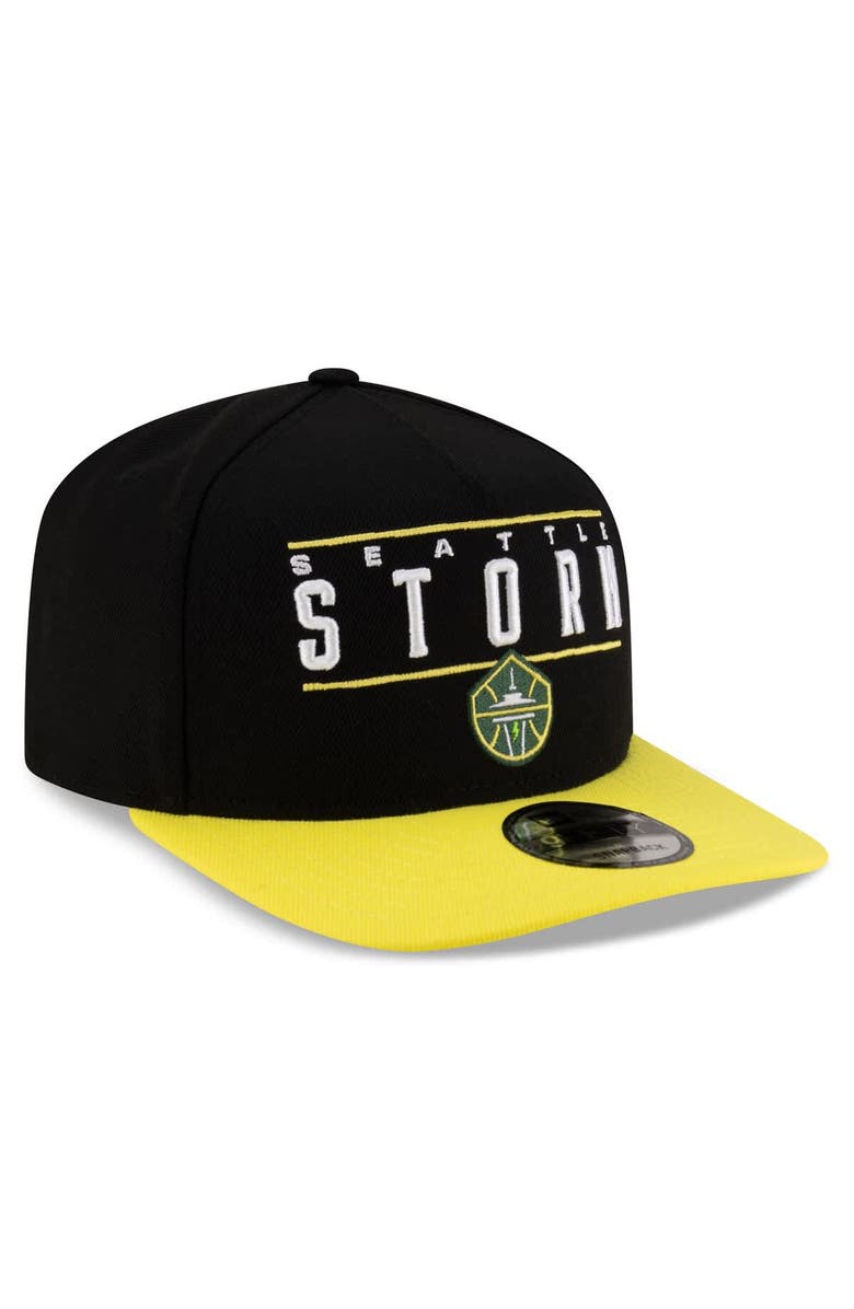 New Era Unisex New Era Black/Yellow Seattle Storm 2025 WNBA Draft A-Frame 9FIFTY Snapback Hat, Alternate, color, 