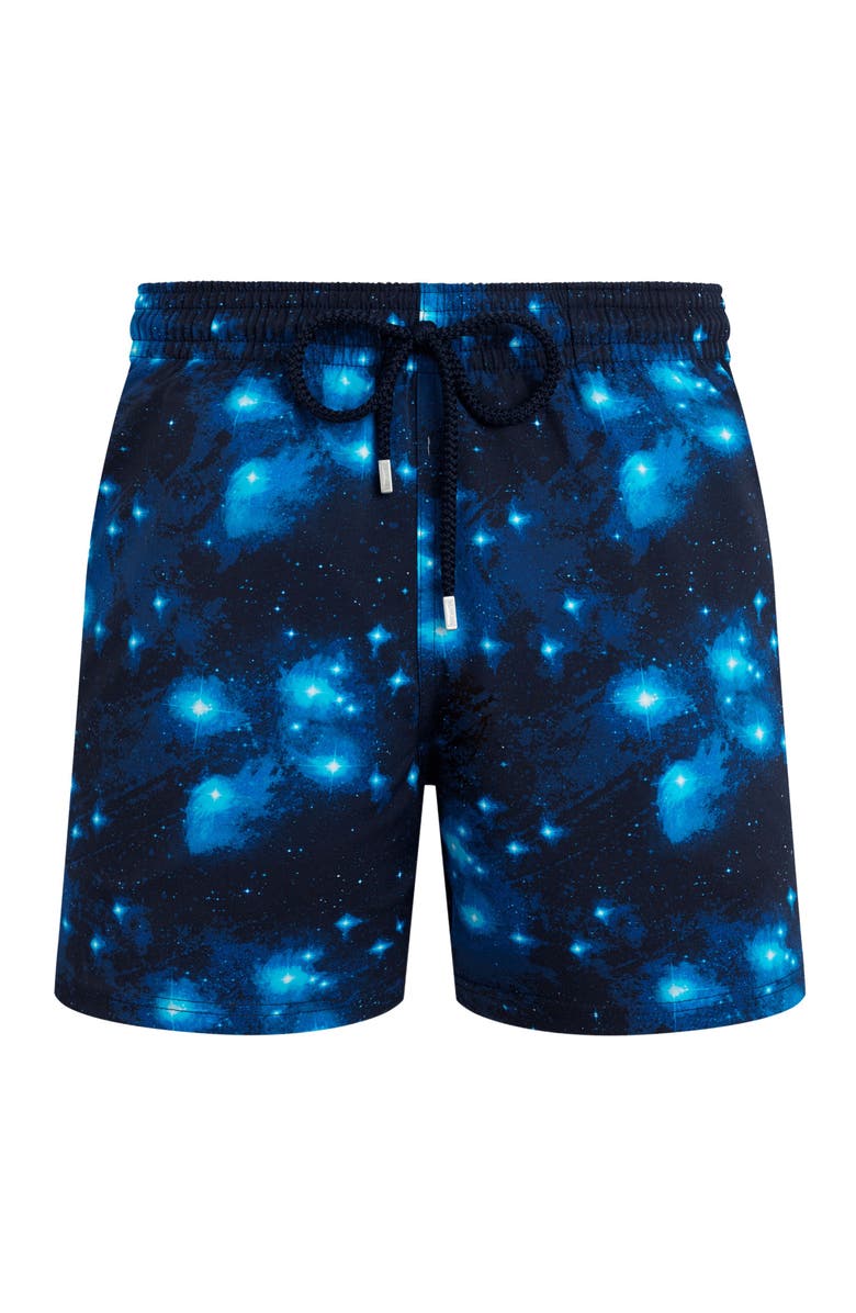 Vilebrequin Stretch Short Swim Trunks Pearl, Main, color, Navy