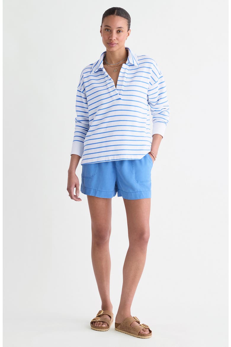 Cam Polo Sweatshirt, Alternate, color, BREAKER BLUE STRIPE