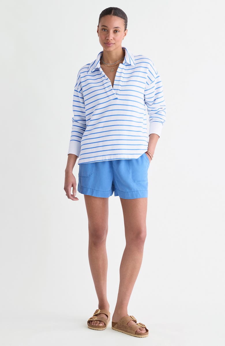 vineyard vines Cam Polo Sweatshirt, Alternate, color, Breaker Blue Stripe