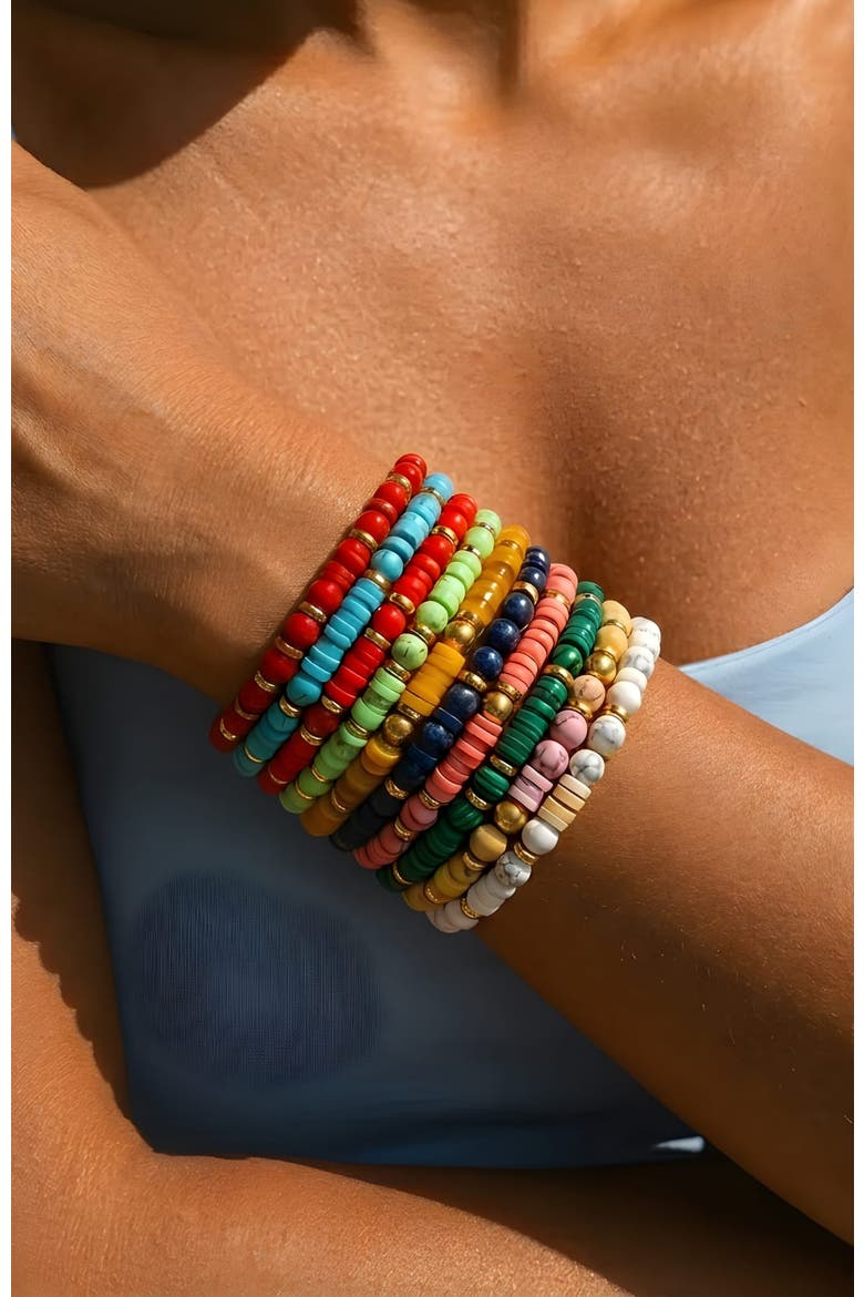 Stacking Birthstone Beaded Bracelet, Alternate, color, April Diamond