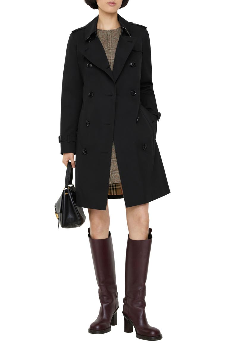 Chelsea Heritage Cotton Trench Coat, Main, color, BLACK