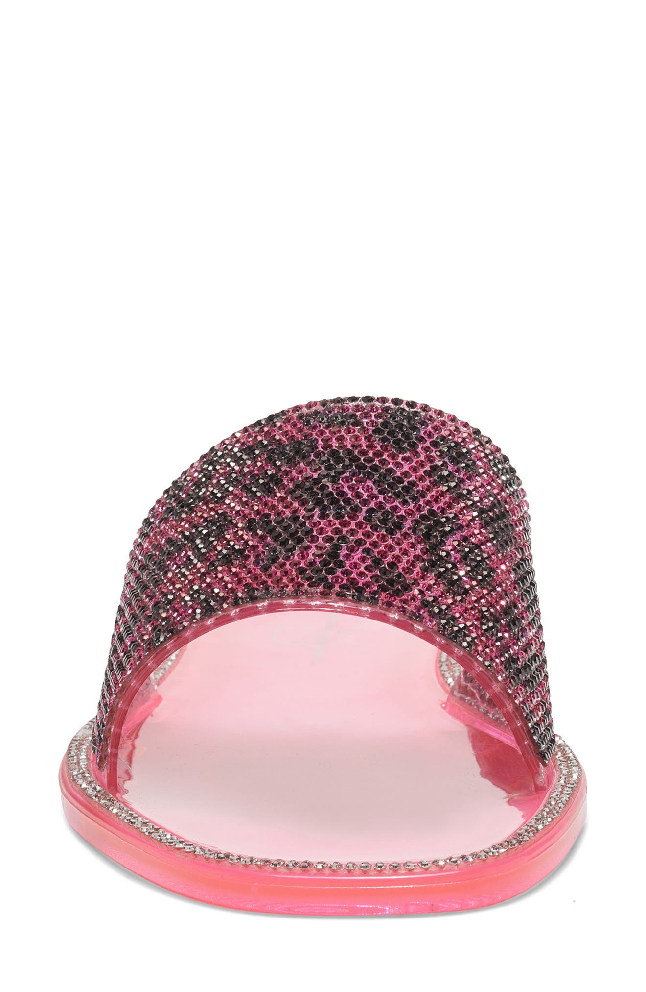 Kassime Crystal Embellished Jelly Slide Sandal, Alternate, color, BLACK/ PINK SYNTHETIC
