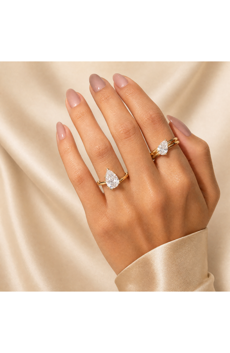 BY ADINA EDEN CZ Pear Claw Ring, Alternate, color, Gold