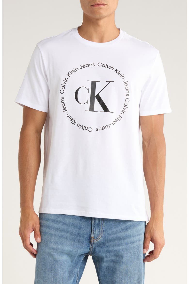 Circle Monogram Cotton Graphic T-Shirt, Main, color, BRILLIANT WHITE