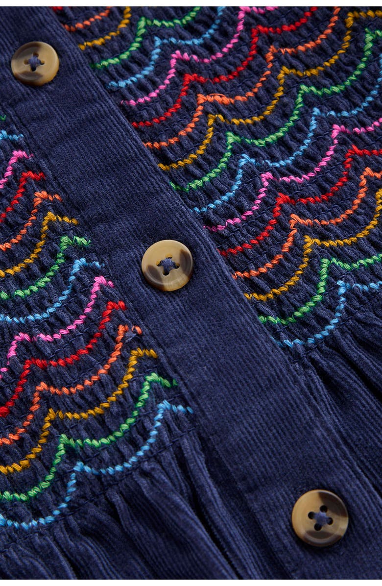 Mini Boden Kids' Smocked Corduroy Dress, Alternate, color, Navy