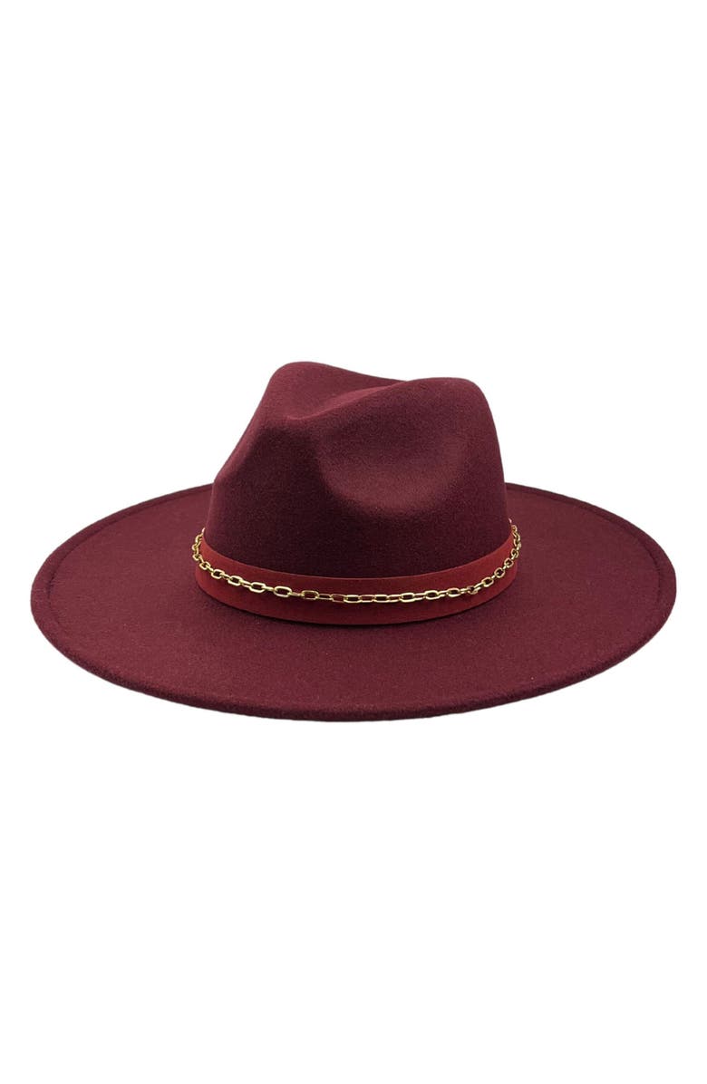MARCUS ADLER Chain Felt Panama Hat, Main, color, Burgundy