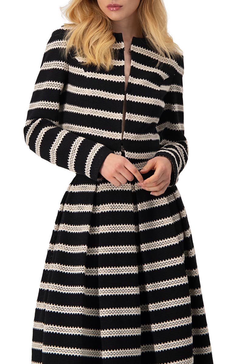 IVONNE Striped Cropped Jacket with Modern Detailing, Main, color, Black